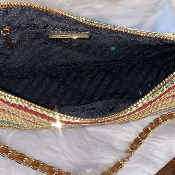 NWT Steve Madden (Bvettal) Straw Crossbody w/ AirPod Case Pouch - Picture 11 of 15